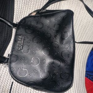 Guess Embossed Black Messenger Bag